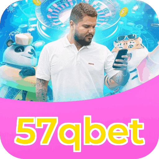 Interface do aplicativo 57qbet mostrando jogos disponíveis no iOS e Android